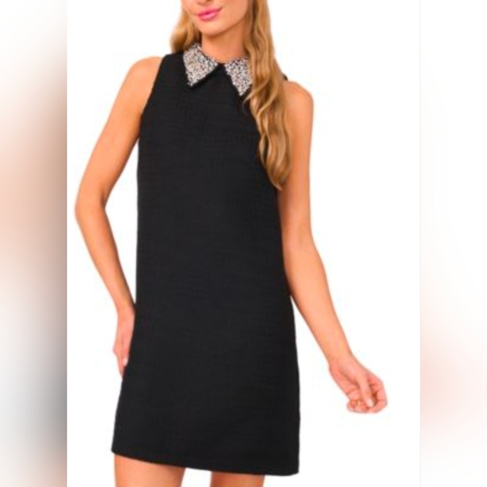 ASOS Black Midi Dress with Sparkling Collar